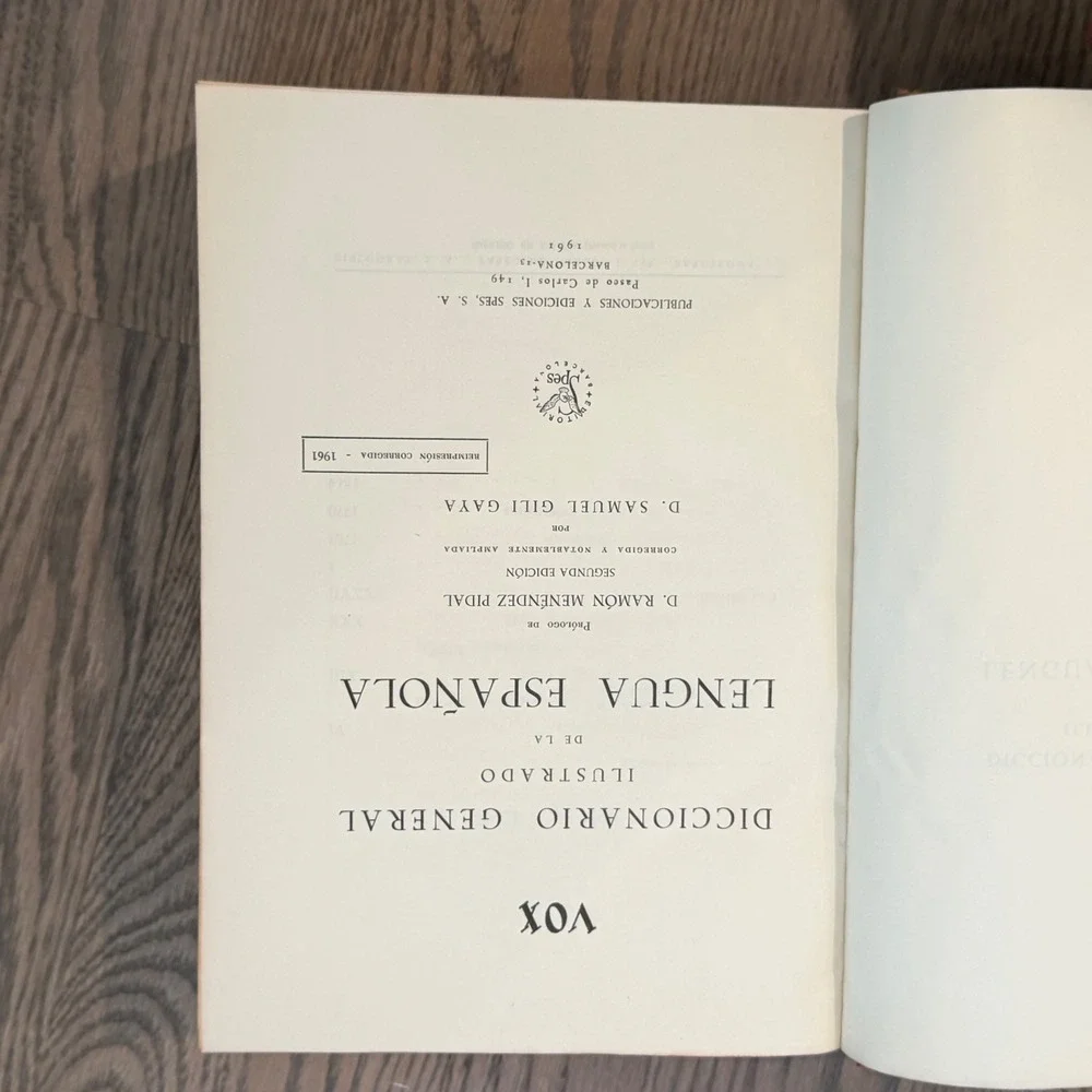 Vox Diccionario‎ General de la Lengua Española 1961 Leather Bound Spanish Book